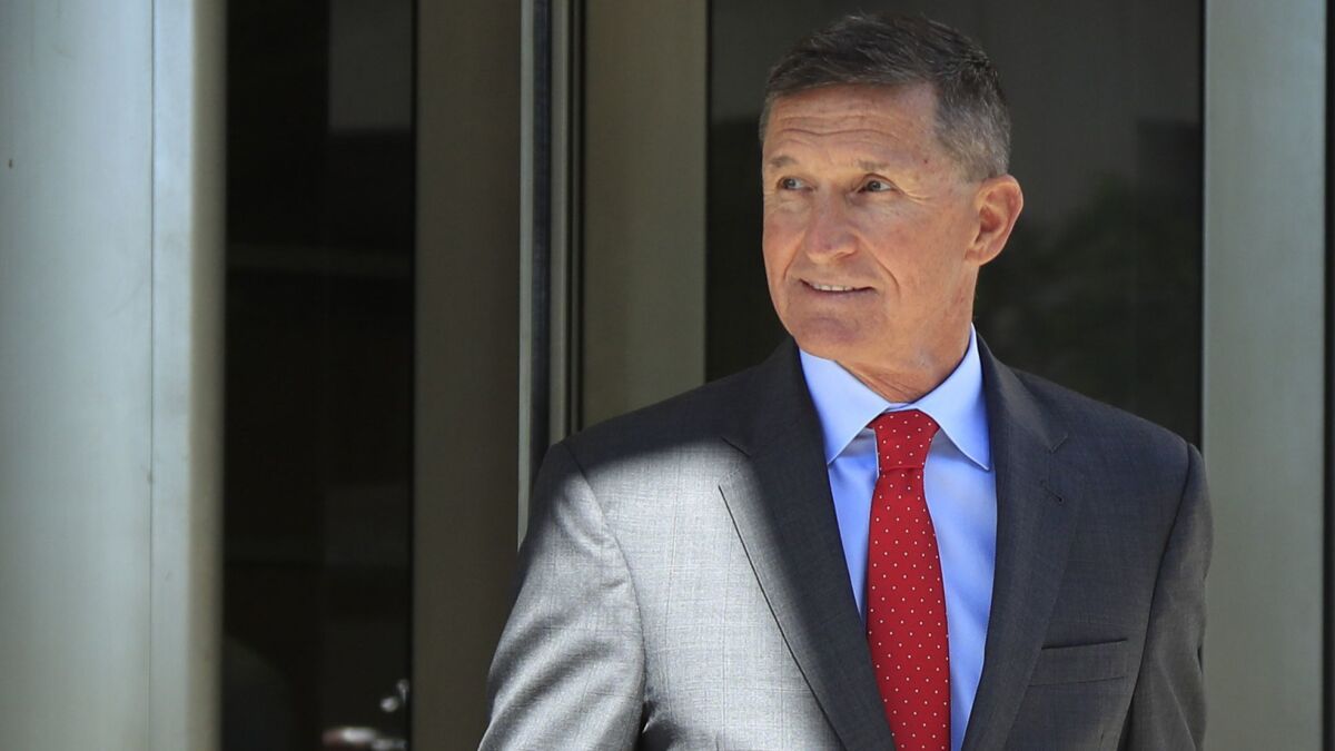 Former Trump national security advisor Michael Flynn leaves federal courthouse in Washington in July.