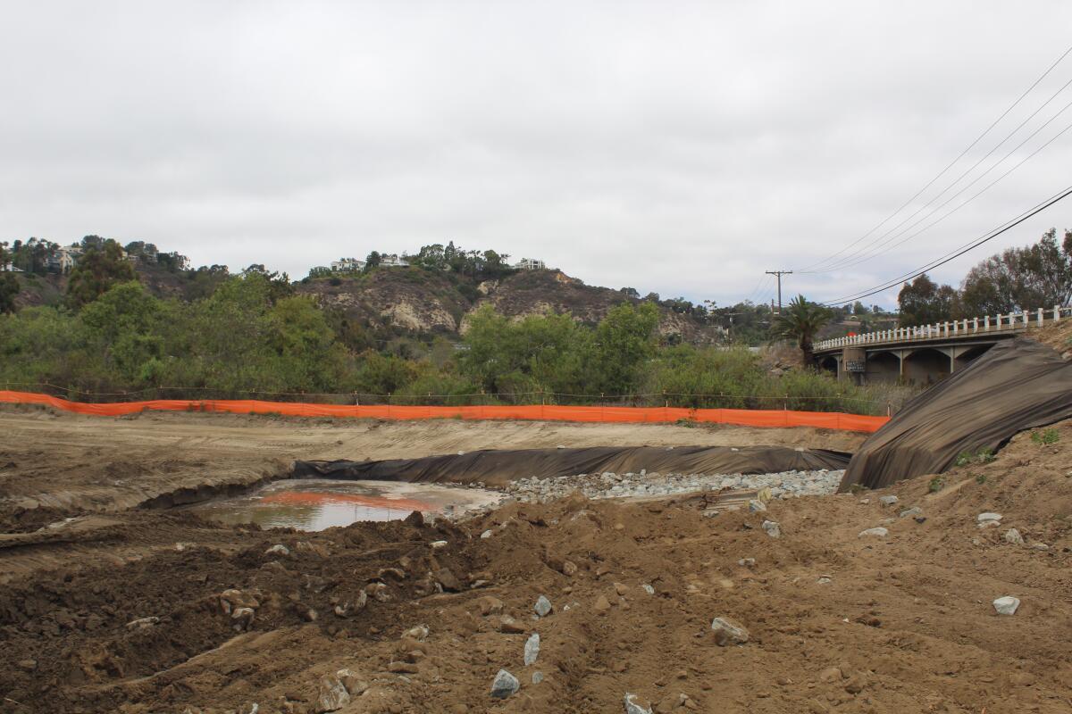 The lagoon restoration in progress off El Camino Real.