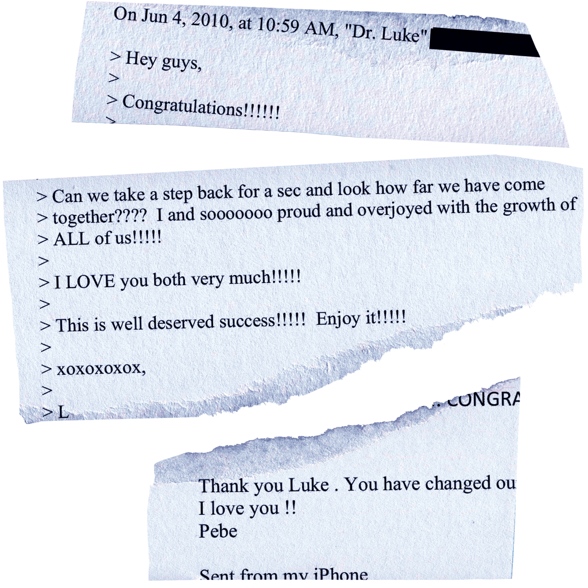 Emails from June 2010 “I a[m] sooooooo proud and overjoyed with the growth of ALL of us!!!!! I LOVE you both very much!!!!!”