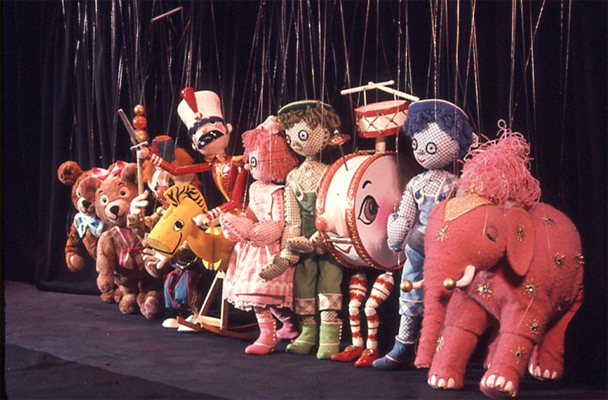 The marionette cast of "Bob Baker's Nutcracker."