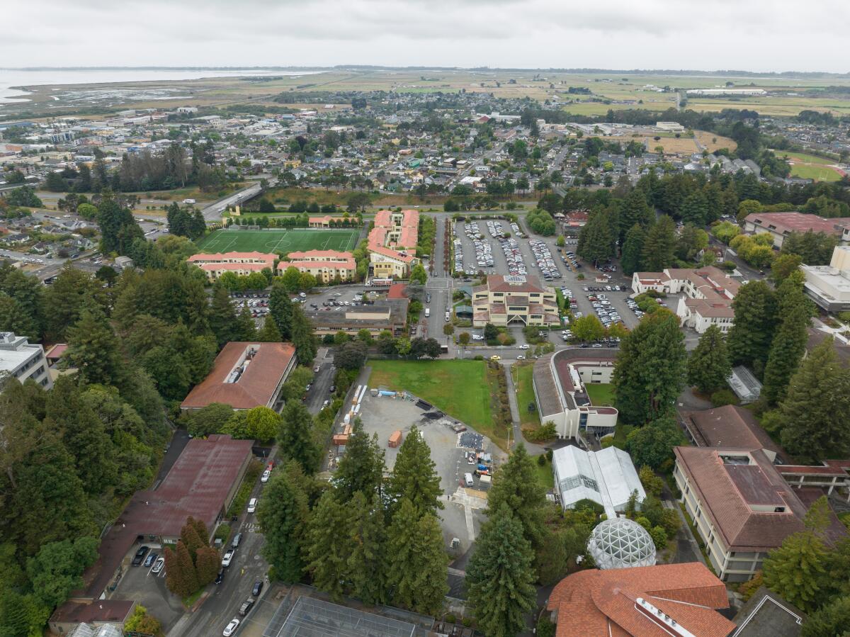 An aerial view of Arcata, Calif.