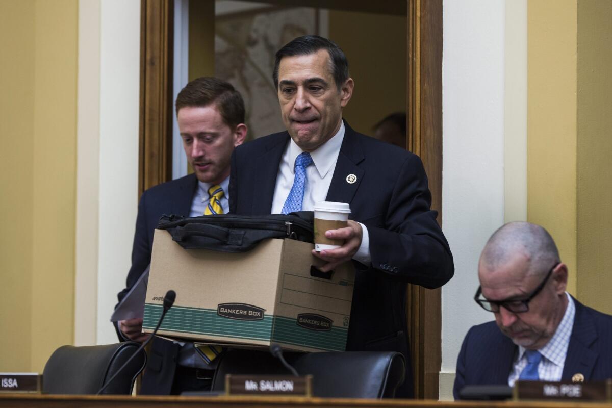 Rep. Darrell Issa (R-Vista) in Washington this month: He says Edison's outsourcing of IT jobs is "troubling," but his bill wouldn't stop it.