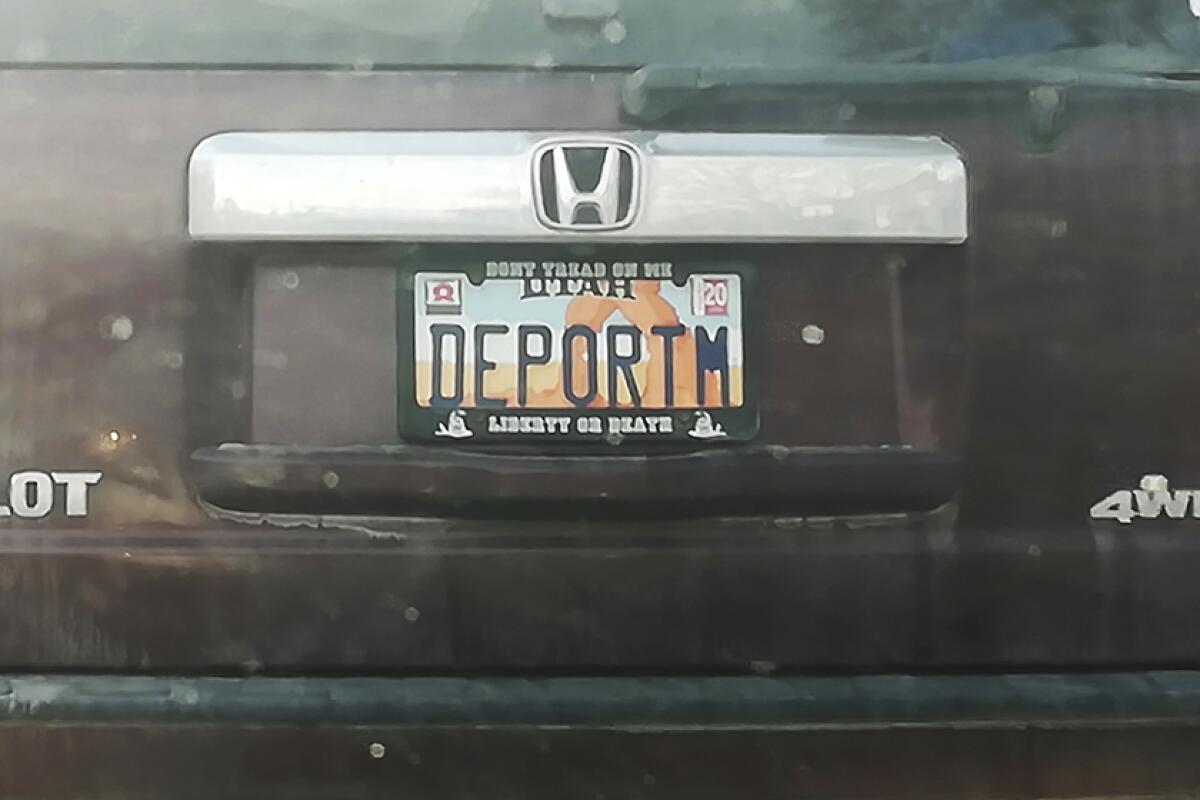 Deport License Plate Utah