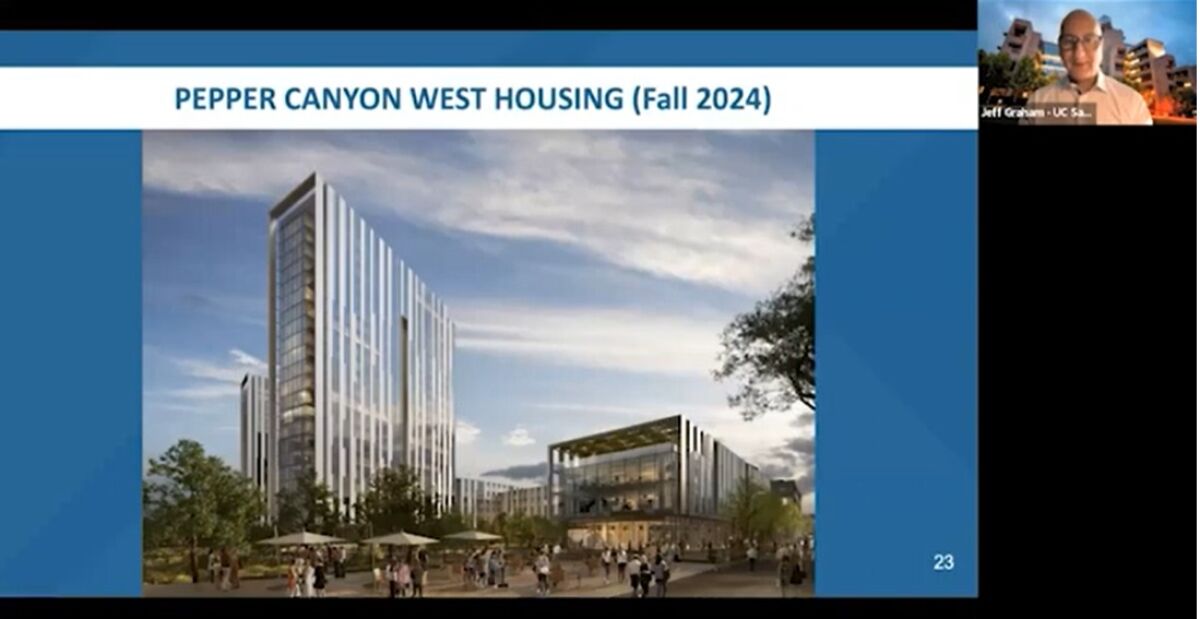 Jeff Graham, UCSD executive director of real estate, discusses the planned Pepper Canyon West student housing development.