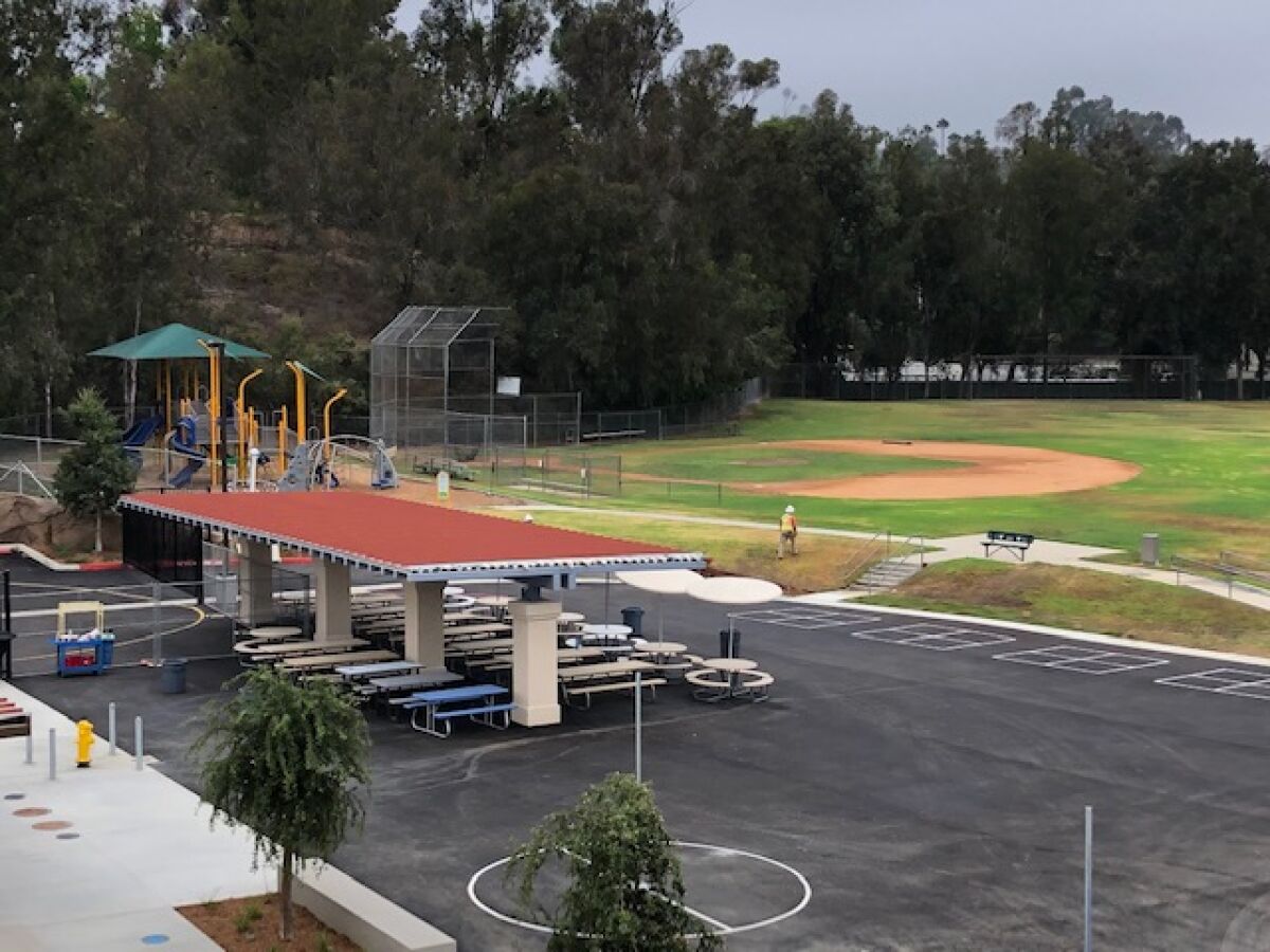 A new lunch shelter on the Solana Santa Fe campus.