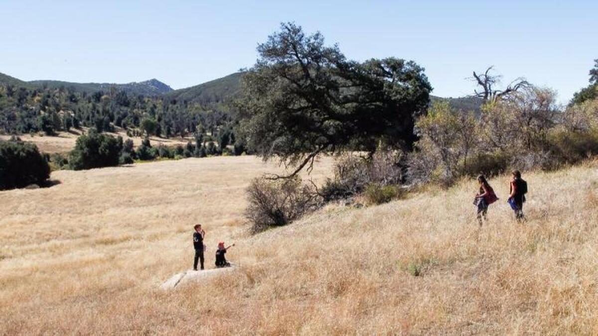 Visitors hike at Cuyamaca Rancho State Park in San Diego County.