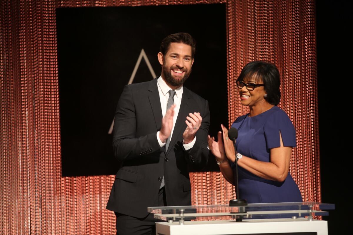 Actor John Krasinski and Academy President Cheryl Boone Isaacs announce the nominations for the 88th Academy Awards on Thursday.
