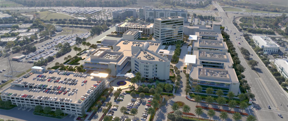 A rendering of a new Hoag Irvine Campus off Sand Canyon Avenue that is under construction.