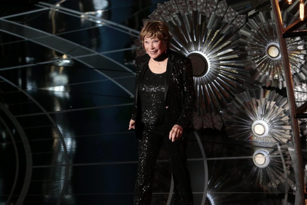 Shirley MacLaine, shown at the Oscars in 2015, will receive a career honor from the Los Angeles Film Critics.