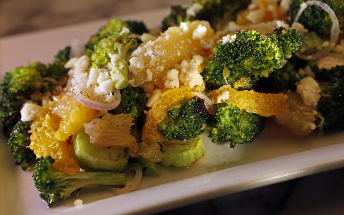 August’s charred broccoli salad