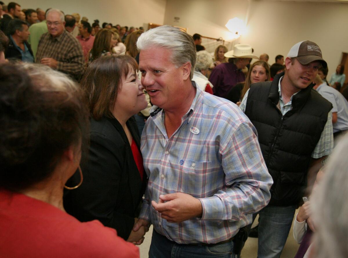 Andy Vidak, center, at a public appearance in Hanford, Calif., in November 2010.