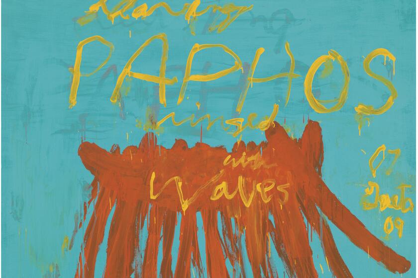 Cy Twombly, "Leaving Paphos Ringed with Waves (IV)," 2009, acrylic on canvas