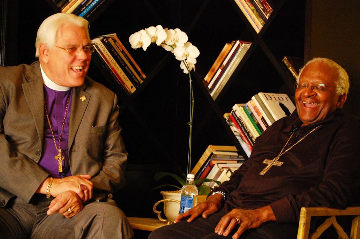 Bishop J. Jon Bruno and Archbishop Desmond Tutu in 2006.