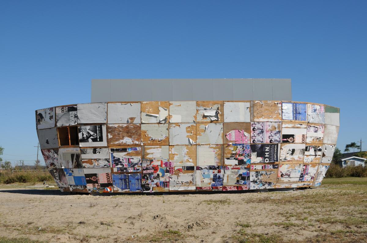 A large-scale sculpture pictured outdoors.