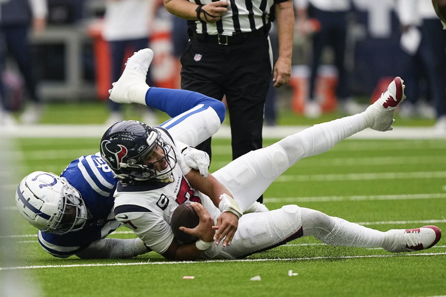 C.J. Stroud throws for 384 yards and two touchdowns in the Texans home  opener against the Indianapolis Colts.