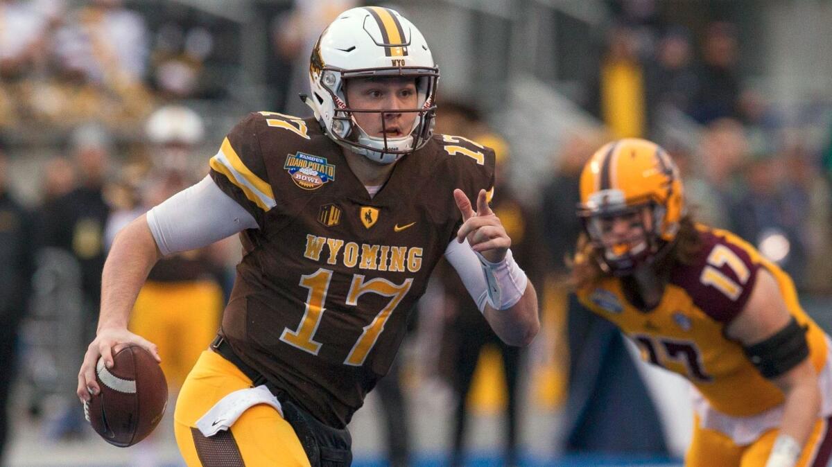 Wyoming quarterback Josh Allen announced that he would skip his final season of eligibility and enter the NFL draft, after leading the Cowboys to a 37-14 win over Central Michigan in the Famous Idaho Potato Bowl.