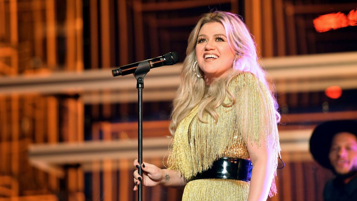 Kelly Clarkson performs during Sunday's Billboard Music Awards.