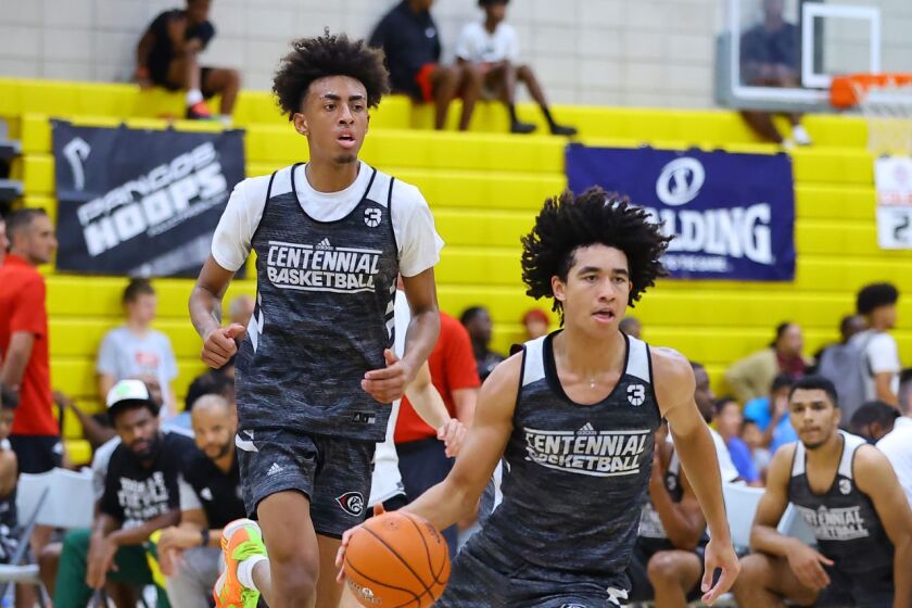 Corona Centennial will be led by Duke-bound Jared McCain (right) and UCLA-bound Devin Williams.