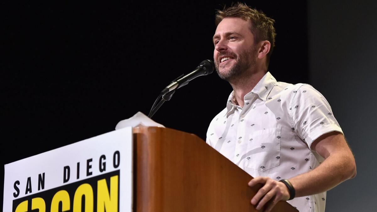 Chris Hardwick moderates the Marvel panel at Comic-Con on July 23, 2016.