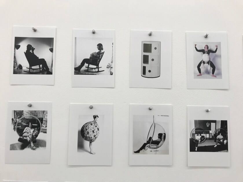 Susan Mogul, detail, "Free Association," 2019. A grid of 72 5-by-7 inch digital prints.