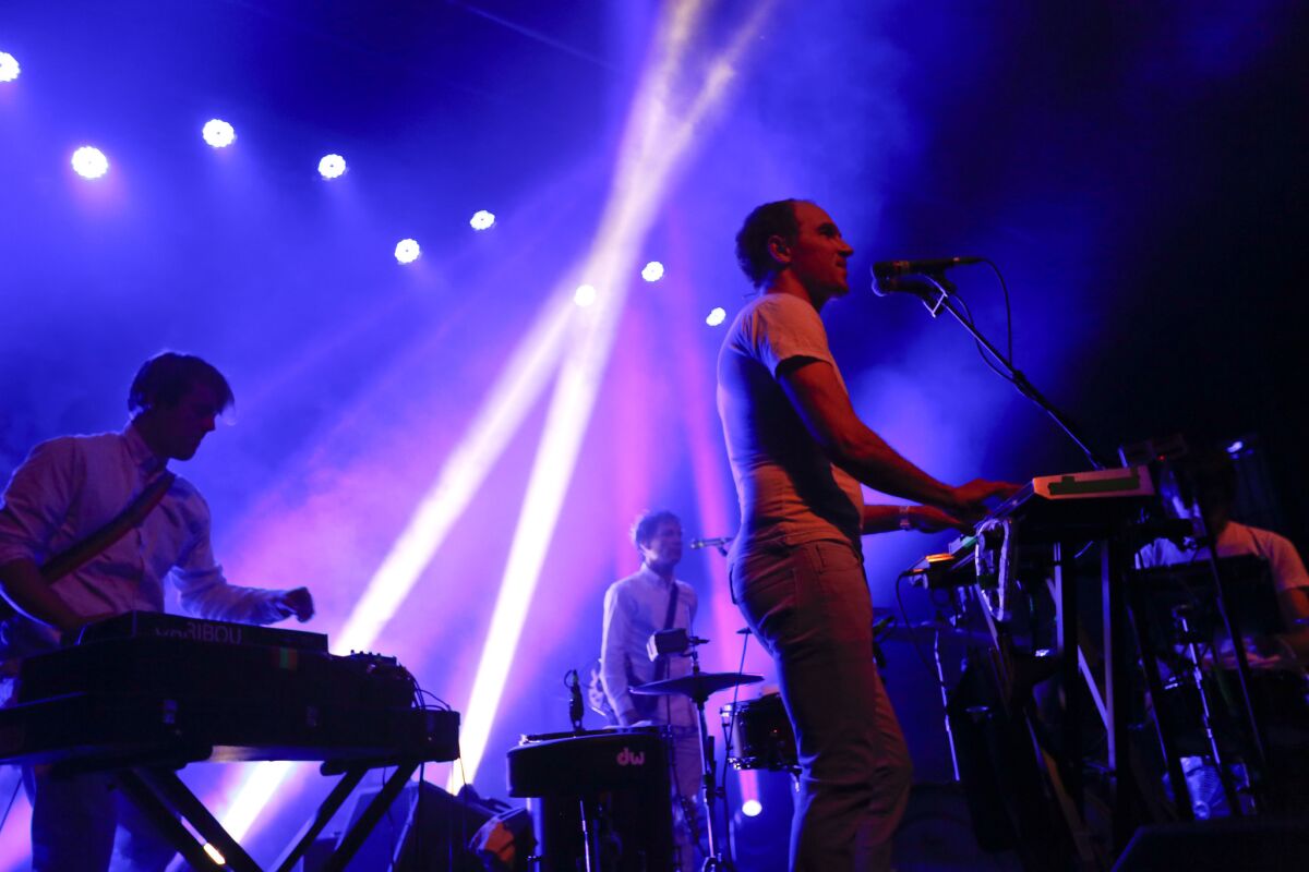 Caribou performs the first of three sold-out shows at the Fonda Theater in Hollywood on Thursday night.