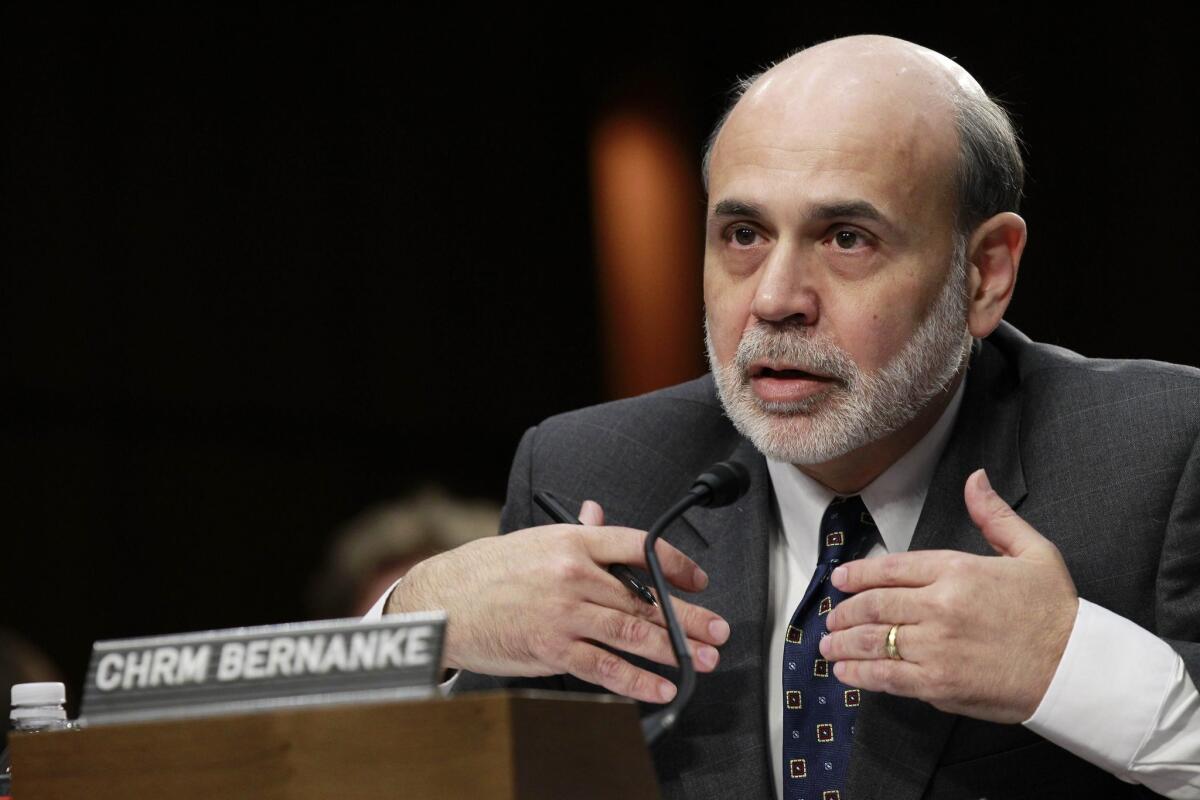 Ben Bernanke testifies on Capitol Hill in 2012, when he was still chairman of the Federal Reserve.