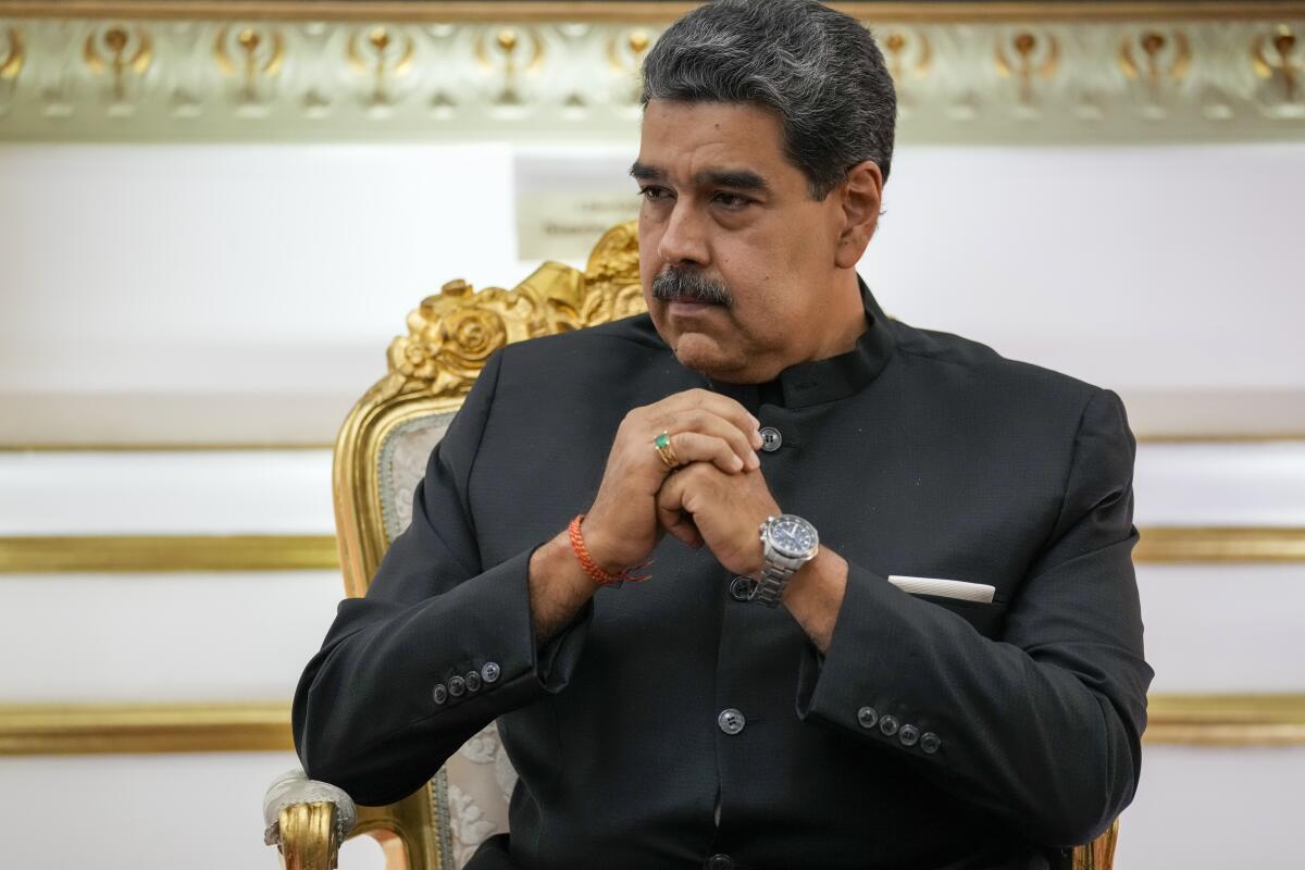 Venezuelan President Nicolás Maduro attends a meeting.