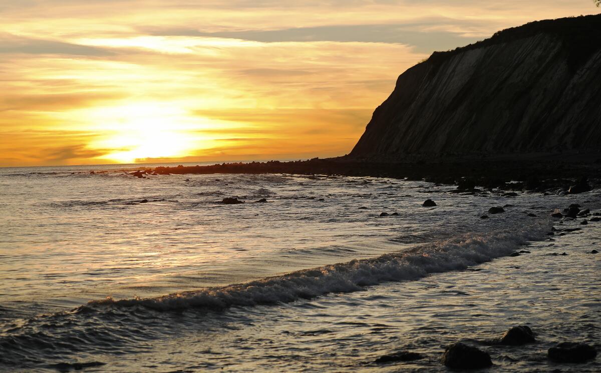 Sunset at Alegria Beach on Hollister Ranch.