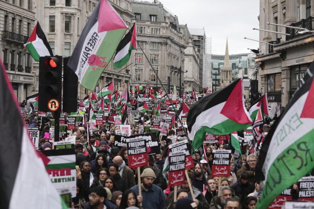 Manifestantes pro palestinos 