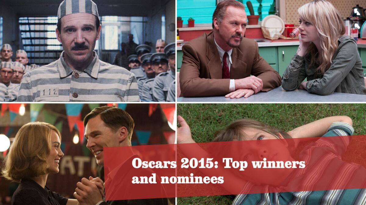 Click through to see the top nominees of the 87th Academy Awards. More Oscars: Full coverage | Complete list | The show | Red carpet | Quotes | Backstage | Best & worst | Winners' room | Video Q&As