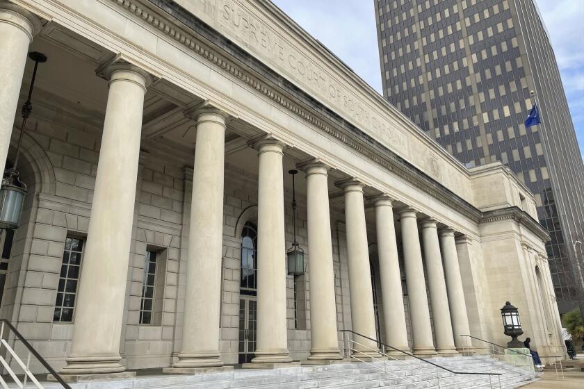 FILE - The exterior of the South Carolina Supreme Court building in Columbia, S.C. is shown Jan. 18, 2023. For the first time in nearly two decades, all the justices on South Carolina’s Supreme Court are going to be white. (AP Photo/James Pollard, file)