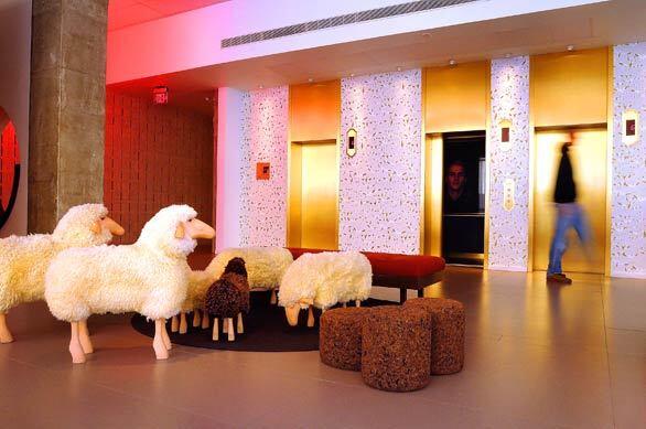 Hotel design, like decor, cycles through trends ranging from the escapist to the warm, cozy and distinctly residential. The Custom Hotel near Los Angeles International Airport takes a playful approach, including elevators that open to high-impact imagery and the lobbys woolly sheep. They have been kidnapped and found all over the hotel, a desk clerk says. But they always find their way home in the morning. More... • Three new hotels loaded with fresh ideas to take home • Hotel Reviews by Valli Herman Also in Home & Garden: • Cozy hideaways • A futuristic, midcentury movie set for 'Speed Racer' • Eye Candy: Home & Garden Photo Galleries