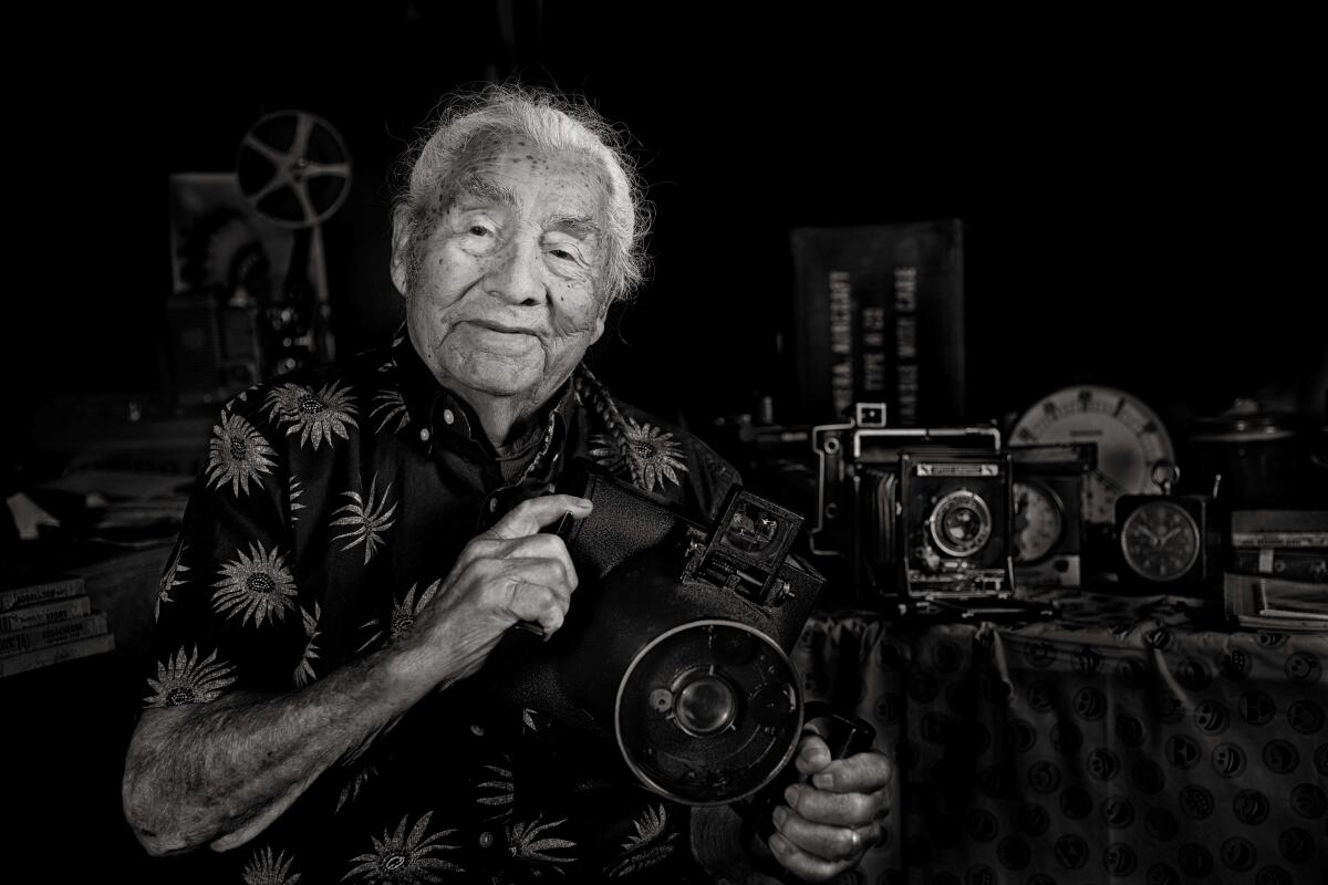 World War II Navy photographer Joe Renteria, who died in 2021, photographed by Mickey Strand