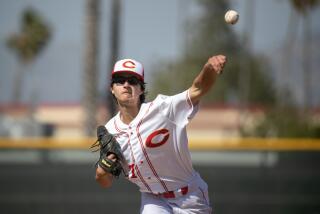 Corona, CA - May 12: Corona starting pitcher Ethan Schiefelbein delivers a pitch against Notre Dame (SO) during the Southern Section Division 1 quarterfinal game at Corona High School in Corona Friday, May 12, 2023. (Allen J. Schaben / Los Angeles Times)