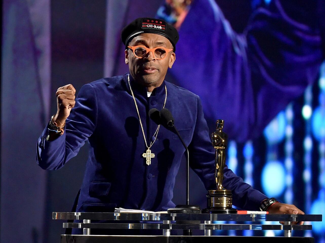 Filmmaker Spike Lee accepts an award onstage during the Academy of Motion Picture Arts and Sciences' 7th annual Governors Awards at the Ray Dolby Ballroom at Hollywood & Highland Center on Nov. 14, 2015 in Hollywood.