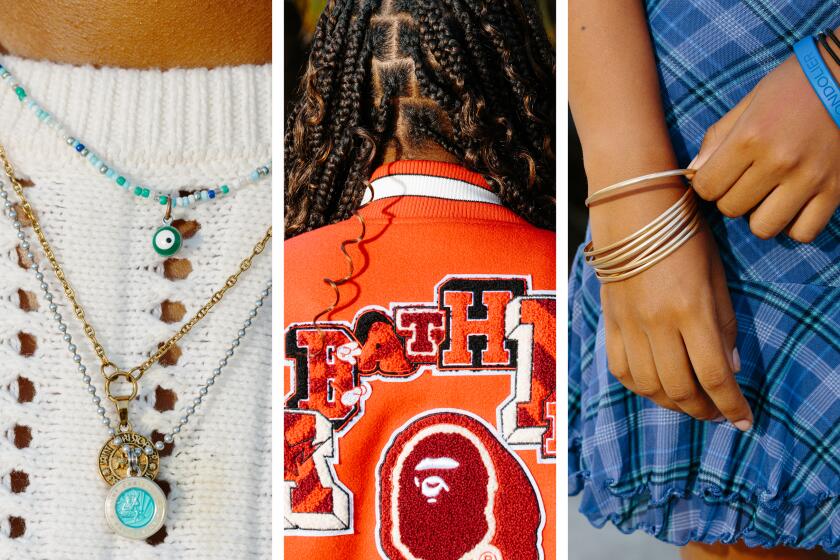 Details from the first day of school outfits of Faith Lister, left, Dallas Rosby, center, and Melanie Chevarria, right.