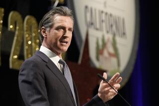 California Gov. Gavin Newsom speaks at the California Association of Realtors Legislative Day in Sacramento, Calif., 