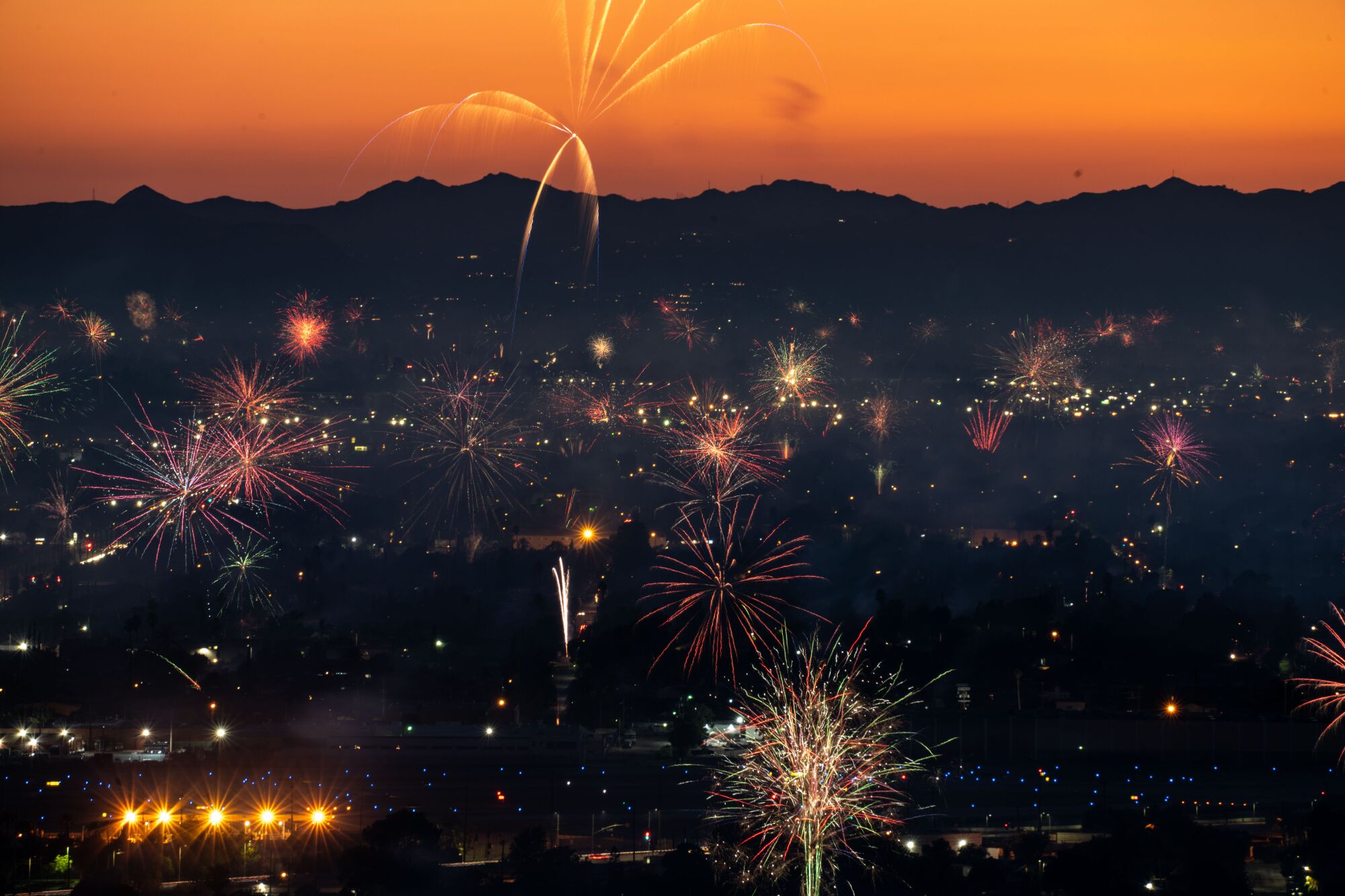 Fireworks over North Hollywood on Saturday, July 4.