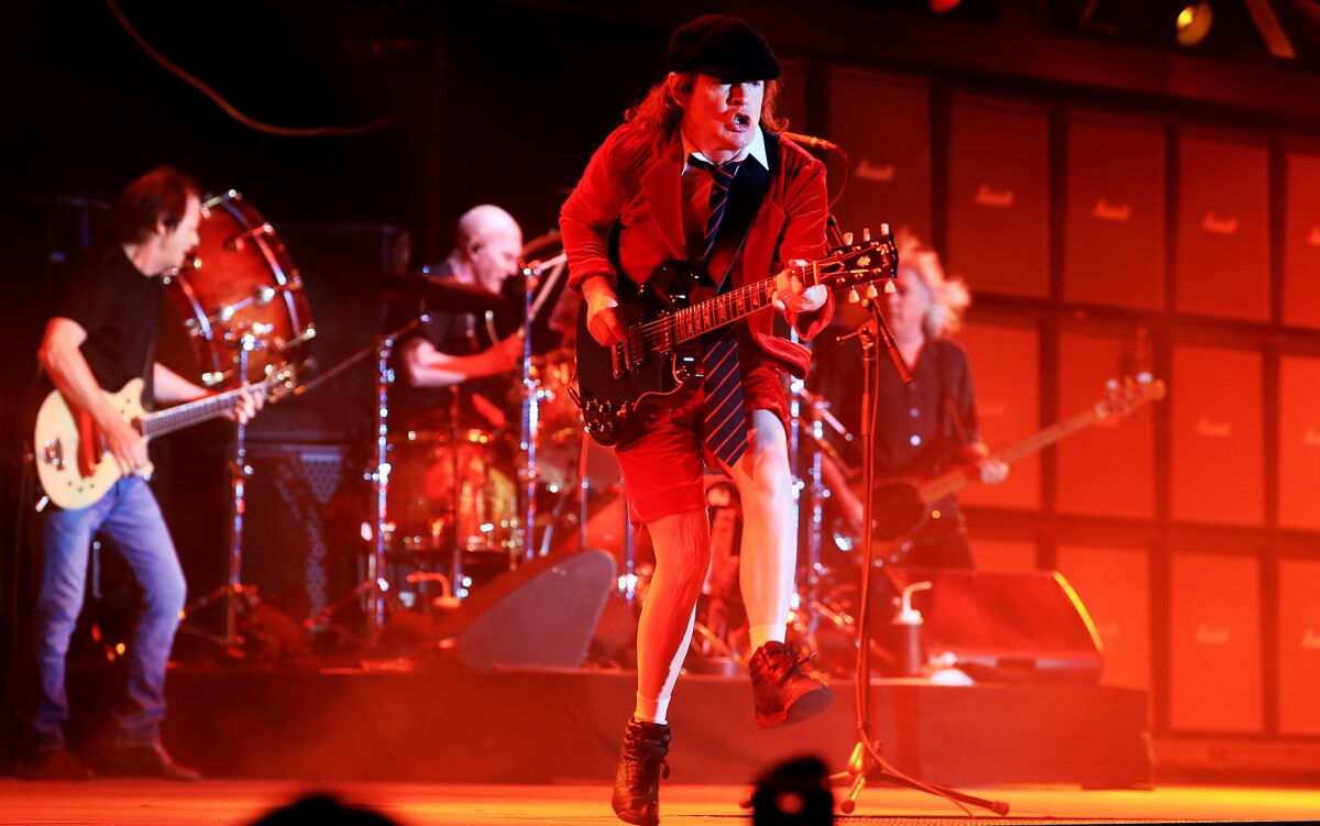 AC/DC performing at Coachella in 2015.