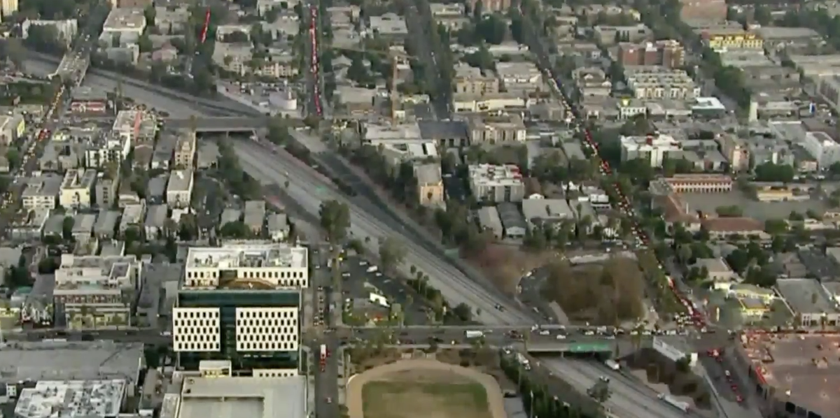 The 101 Freeway was closed in both directions early Tuesday.