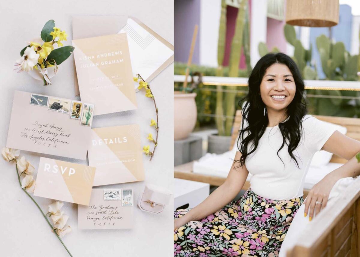 Calligraphy by Michelle owner along with examples of her work.