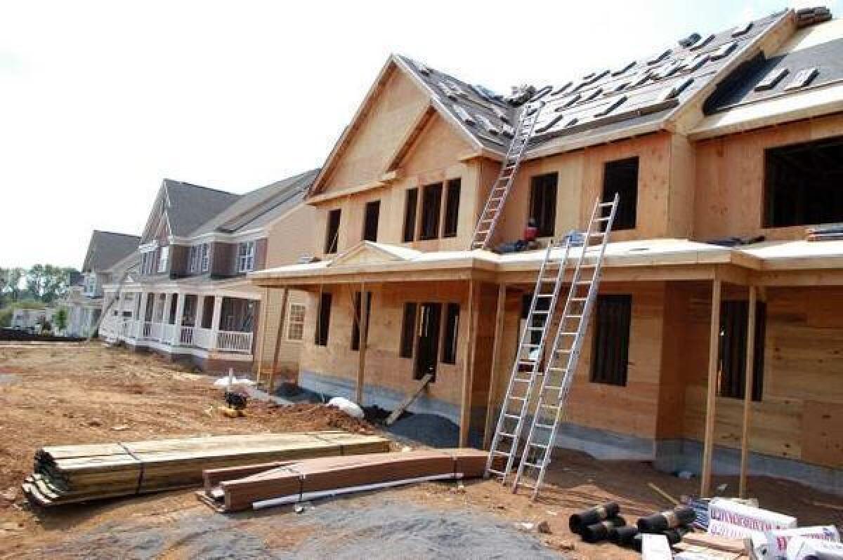 A home under construction in Buckingham, Pa.