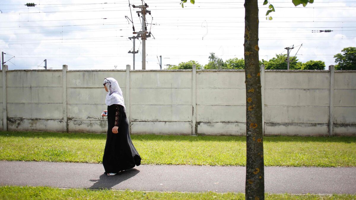 A Muslim woman in Mantes-la-Jolie, France.