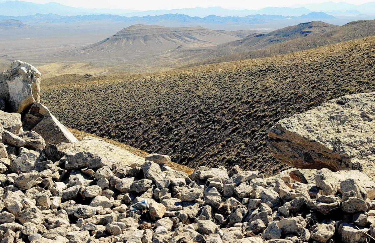 The view from the top of the Yucca Mountain nuclear waste facility in Nevada.