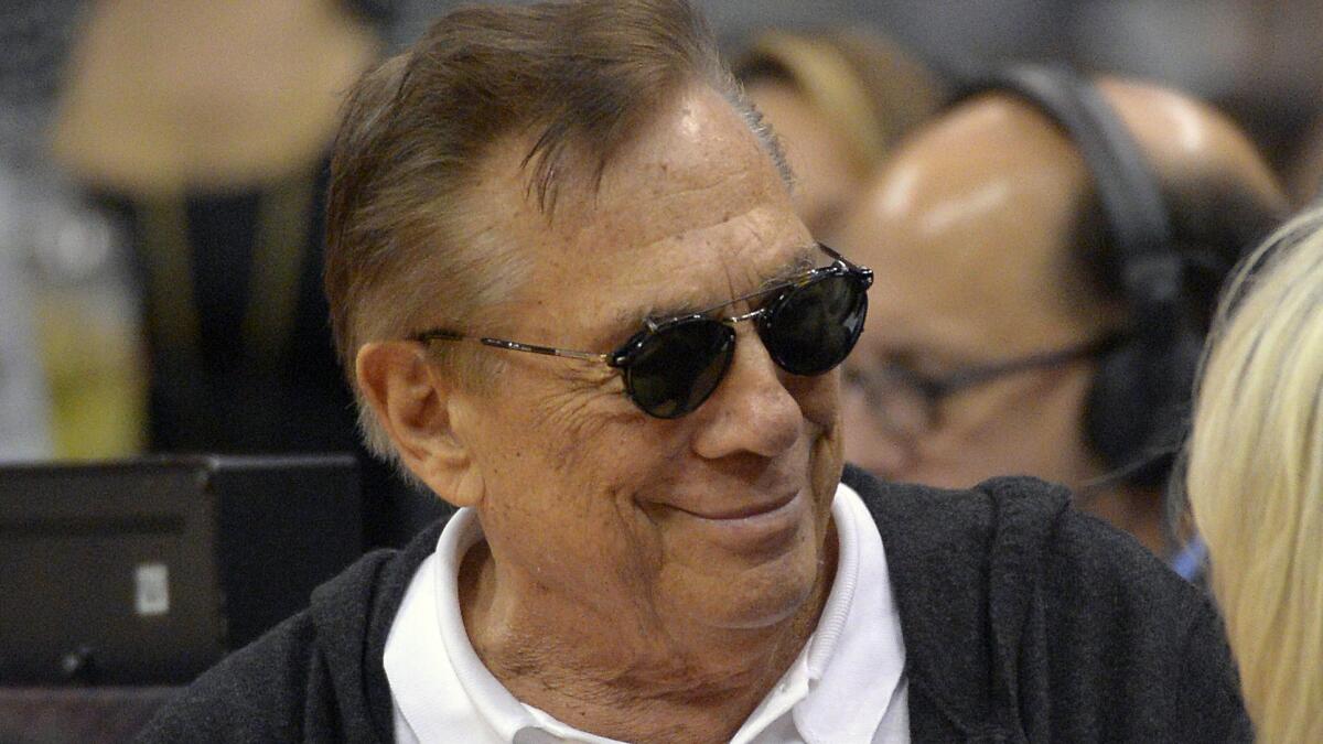 Clippers co-owner Donald Sterling looks on during a game between the Clippers and San Antonio Spurs at Staples Center in 2012. Expect an ugly fight in the days ahead as Sterling attempts to regain control over the Clippers' future.