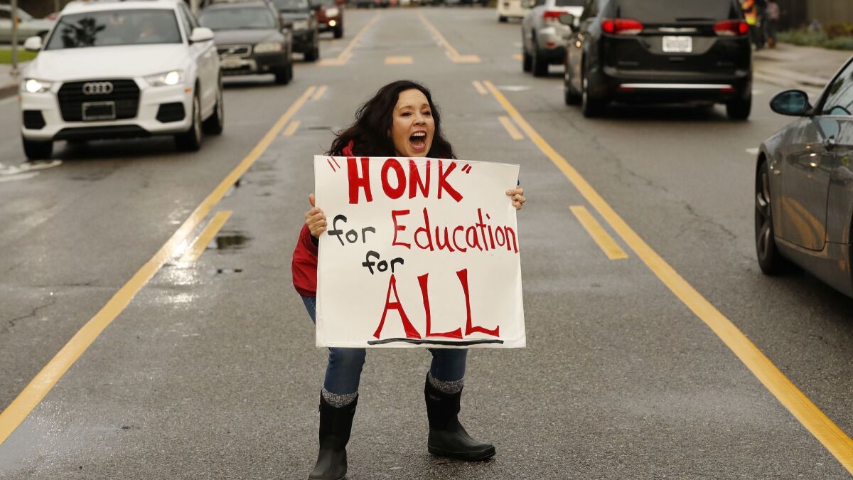 Polling showed widespread sympathy for striking teachers like Westminster Elementary's Beth Clark. The school board hopes to capitalize by putting a tax measure on the ballot.