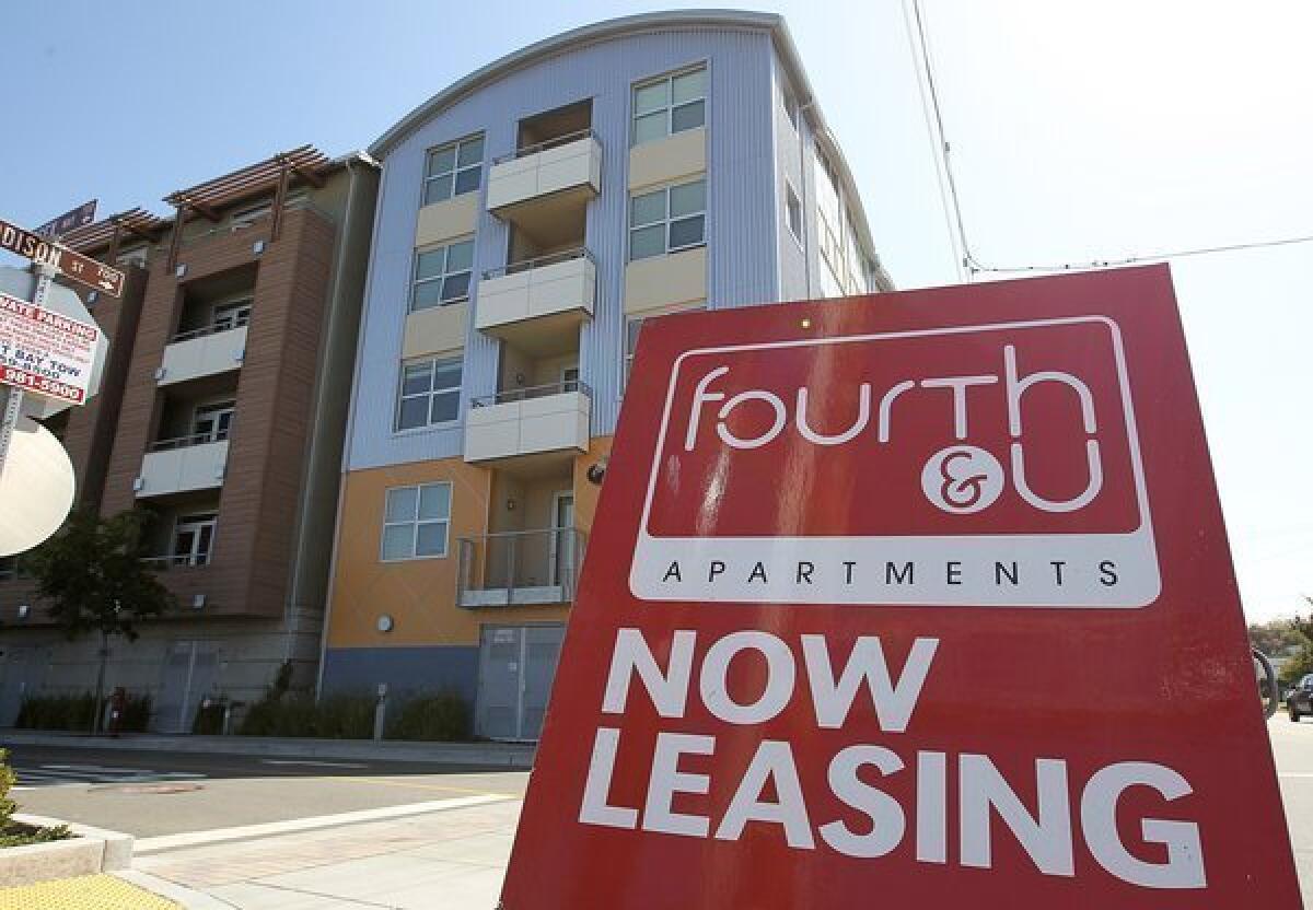 California is the second-most expensive state for rental housing, a new report says. Above, apartments are available in 2012 in Berkeley.