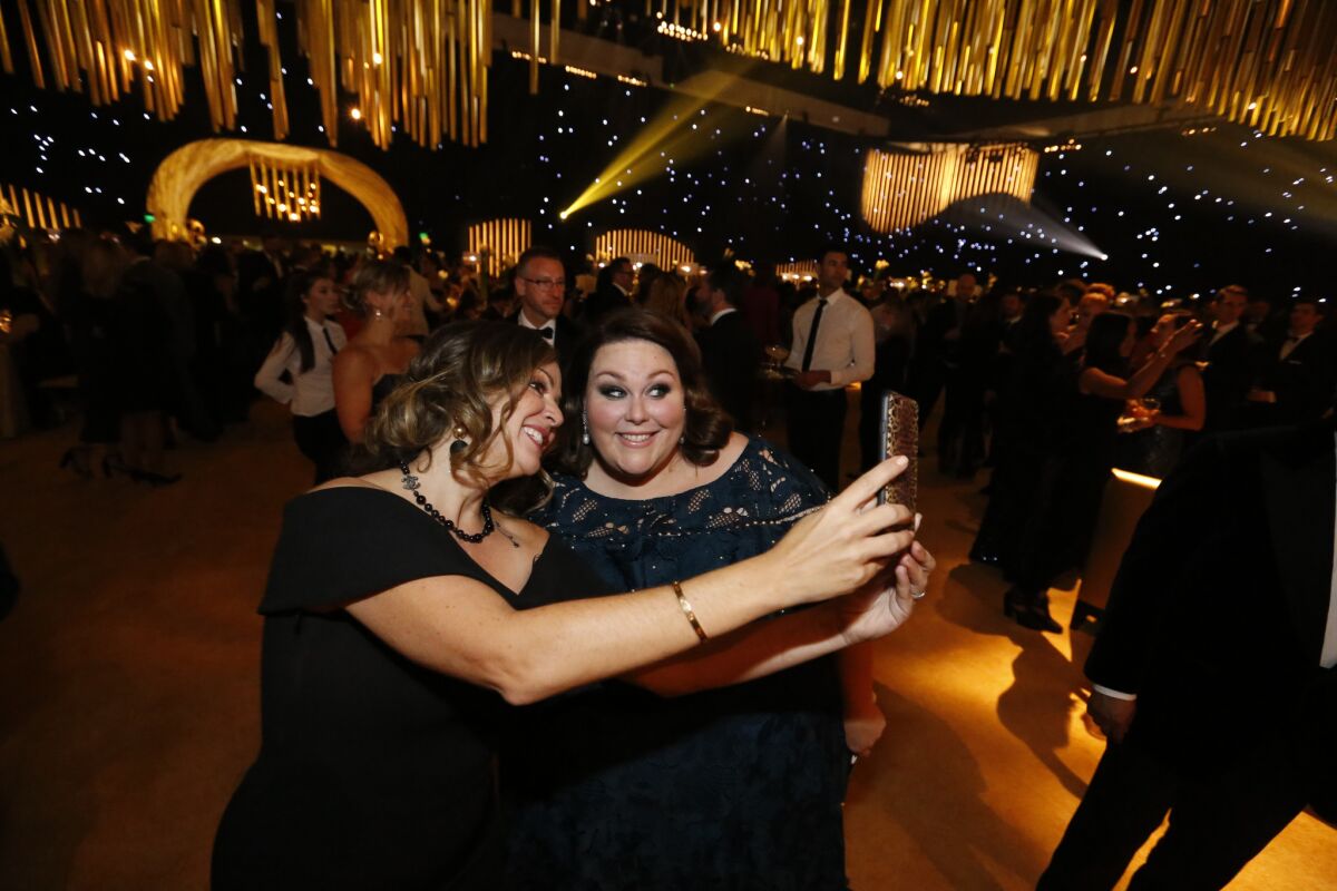 "This Is Us's'" Chrissy Metz, right, poses for a selfie at the Governors Ball.