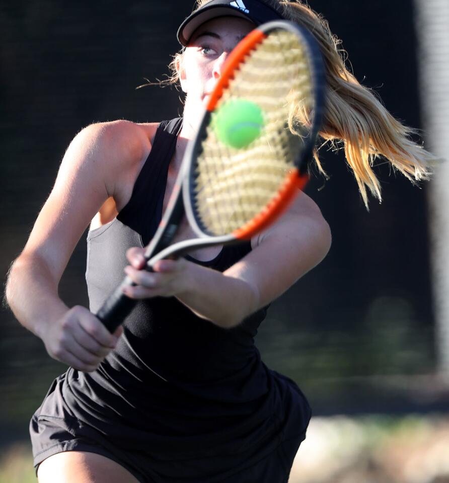 Photo Gallery: Huntington Beach High girls tennis vs. Laguna Beach in CIF Div 3 championship match