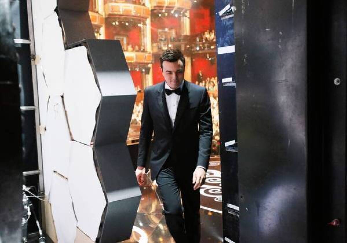 Seth MacFarlane backstage at the 85th Academy Awards.